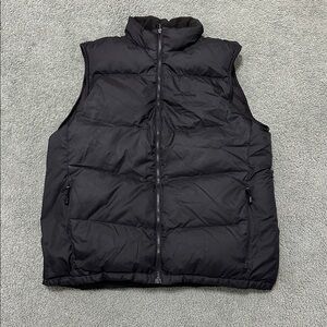 Eddie Bauer Goose Down Puffer Vest 700 Fill Mens XL Tall Black Full Zip